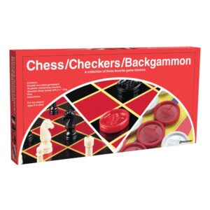 Pressman 3-in-1 Classic Board Game Set with Folding Board