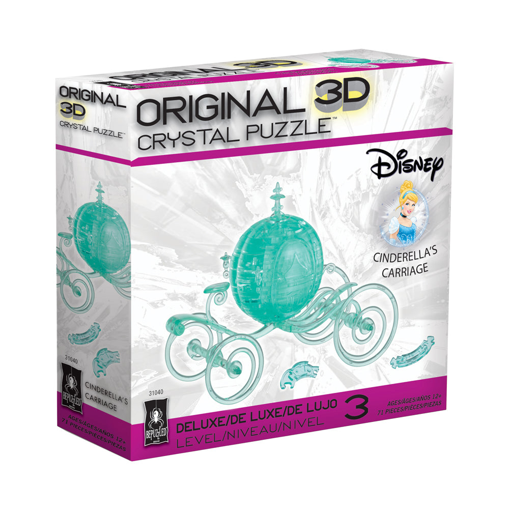 BePuzzled Disney Cinderella's Aqua Carriage 3D Crystal Puzzle - 71 pcs - Image 2