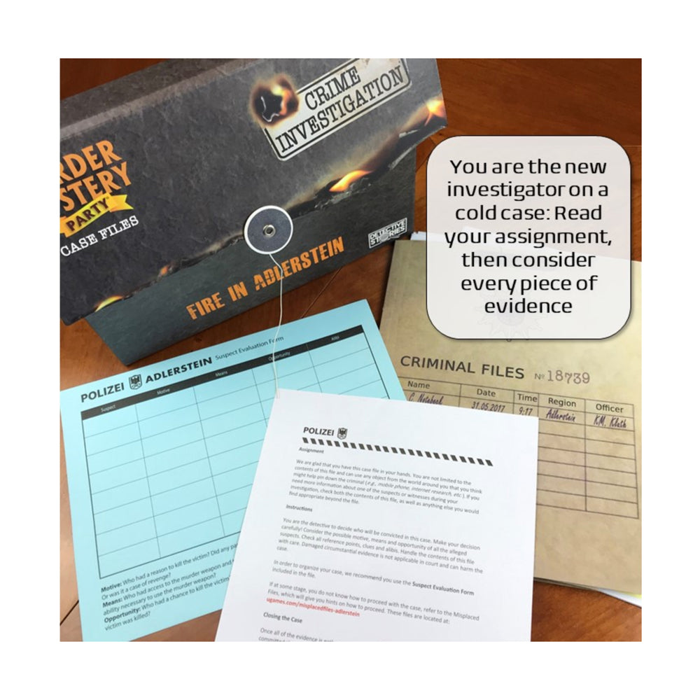 Murder Mystery Party Case Files: Fire in Adlerstein Investigation Game - Image 3