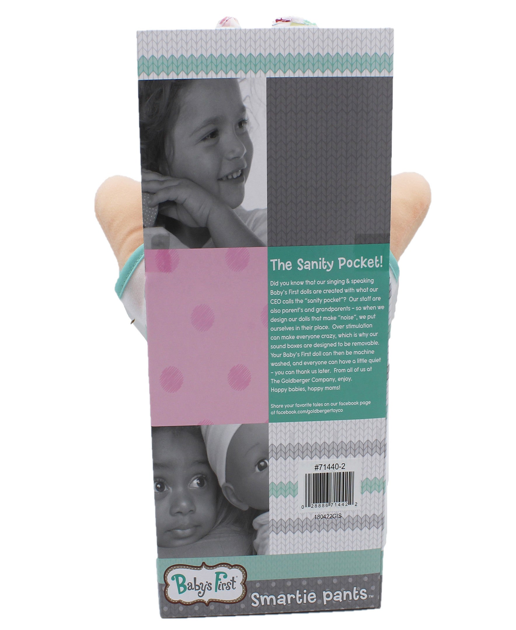 Goldberger 12-inch Baby's First Smartie Pants Doll - Raspberry T-Shirt - Image 3
