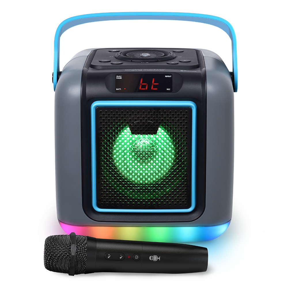 Singing Machine Cube Portable Bluetooth Karaoke System with 22 Voice Effects and LED Light Show - Image 2
