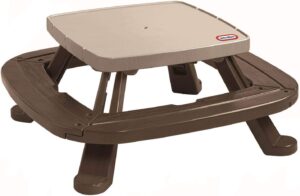 Little Tikes Fold 'n Store Picnic Table with Market Umbrella - Brown