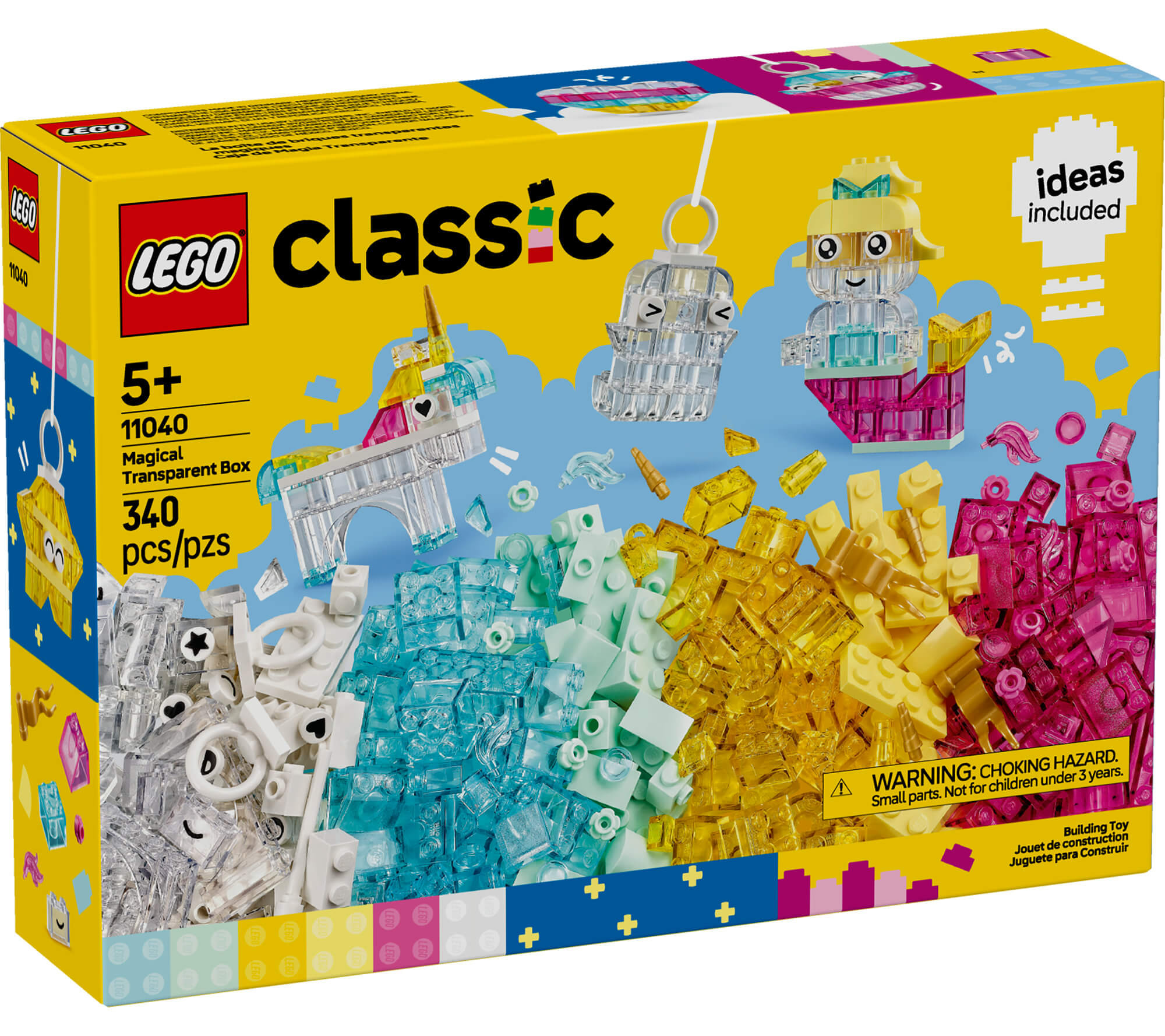 LEGO Classic 340-Piece Magical Transparent Box - Colorful Building Bricks Playset - Image 2