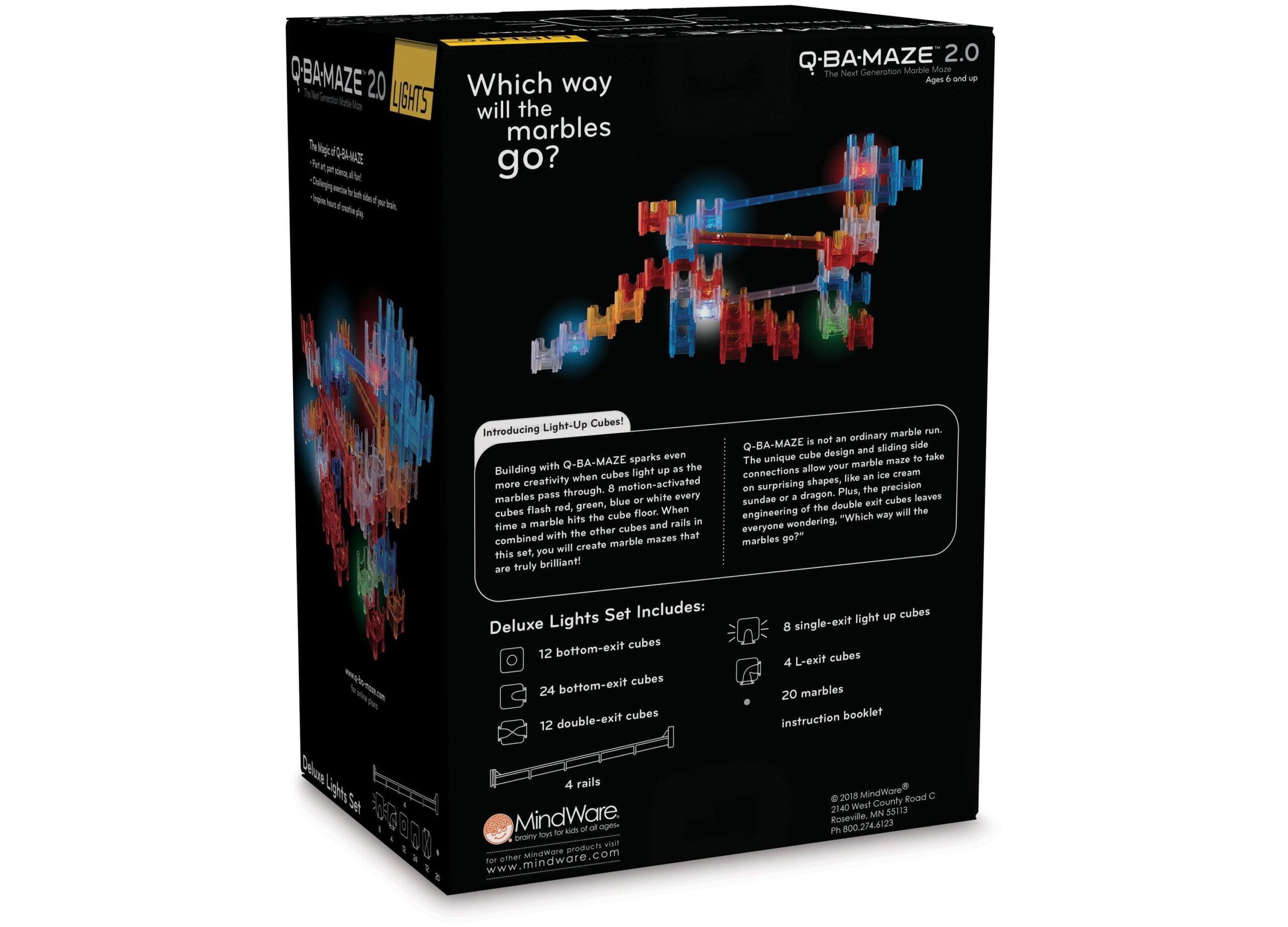 MindWare Q-BA-MAZE 2.0 Deluxe Lights Set - Interactive Marble Maze - Image 4