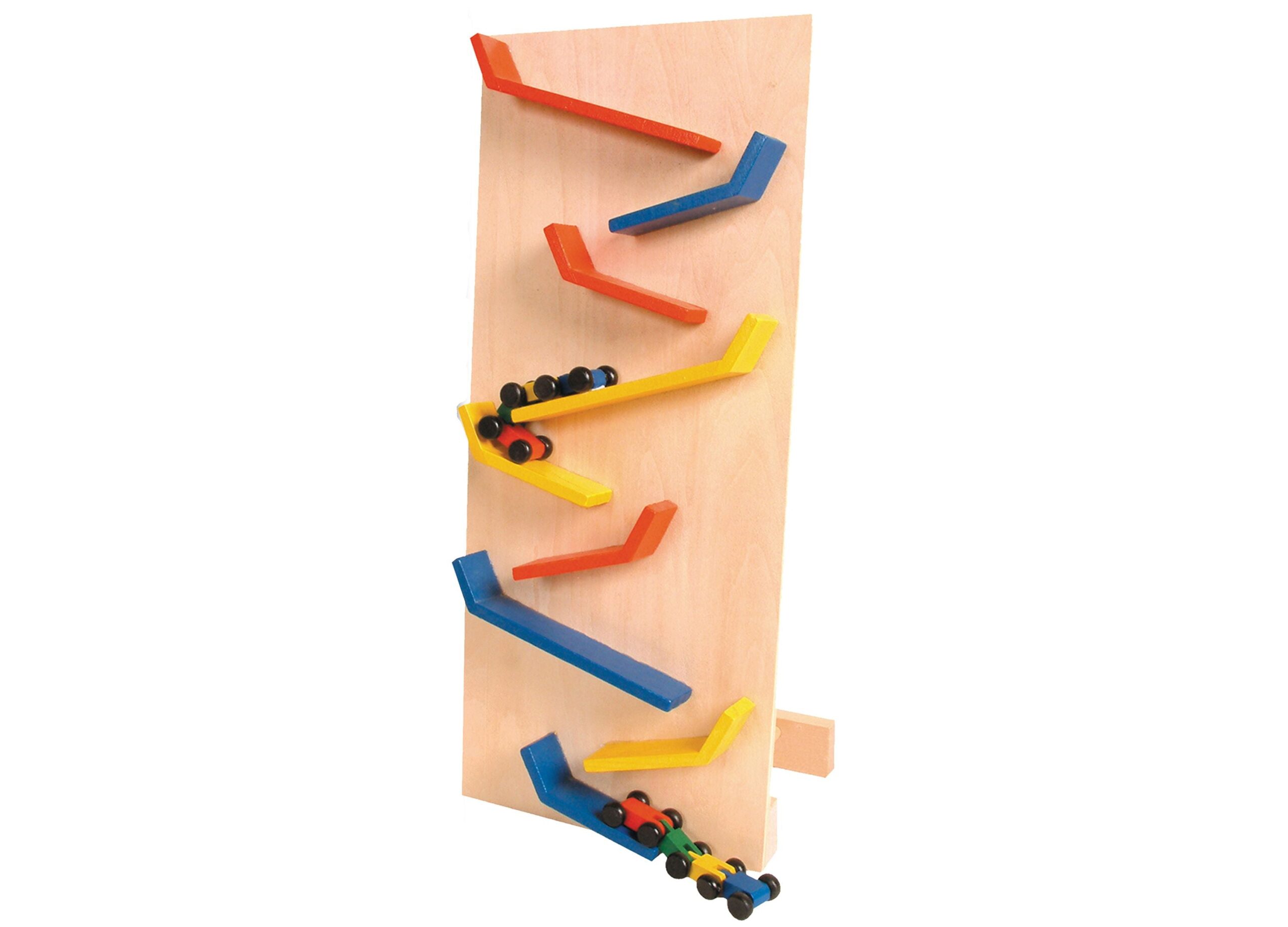 Perisphere & Trylon Zoom! Wooden Gravity Racing Track with Colorful Cars - Image 2