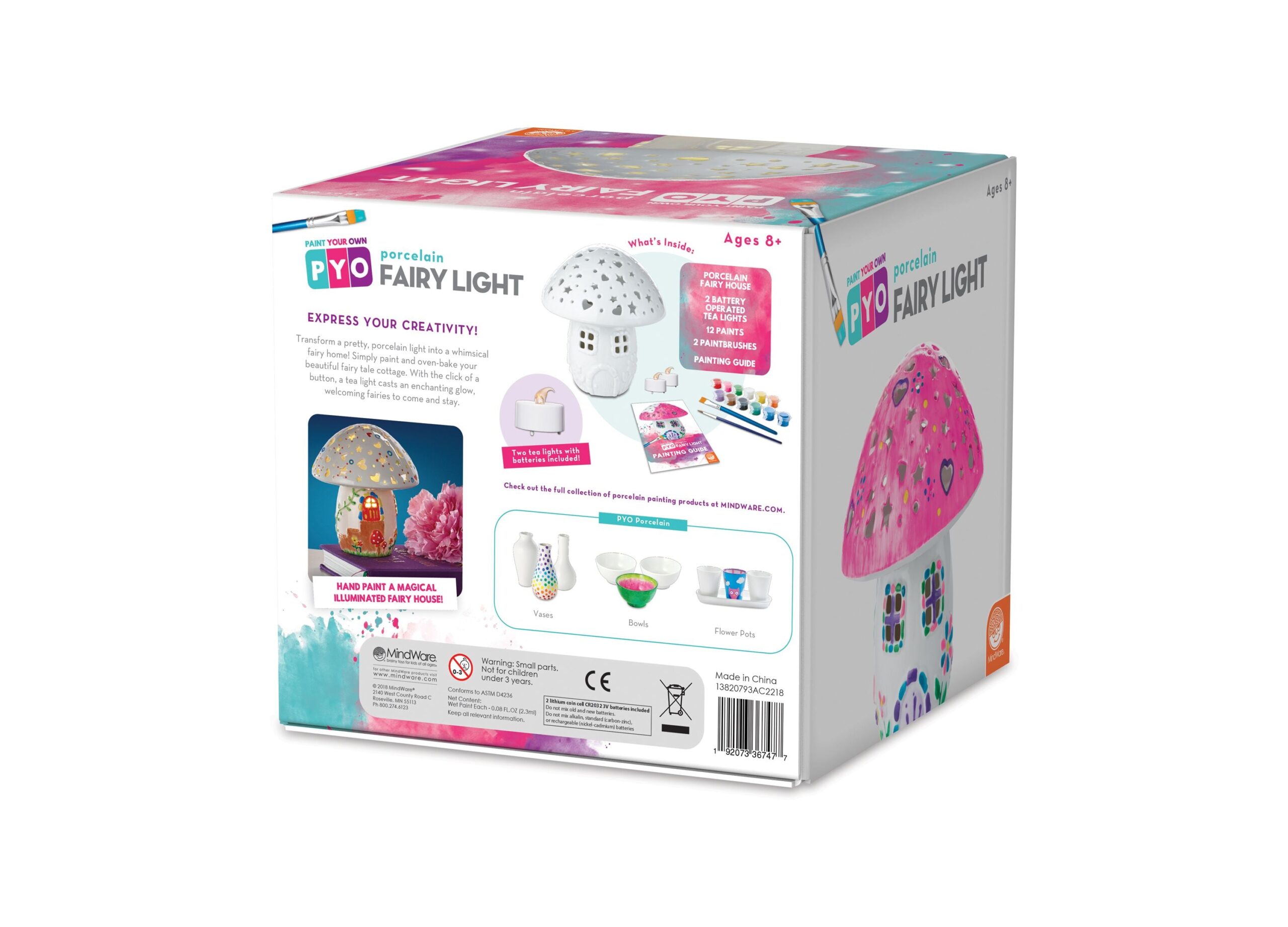 MindWare Paint Your Own Porcelain Fairy House Light Kit - Image 4