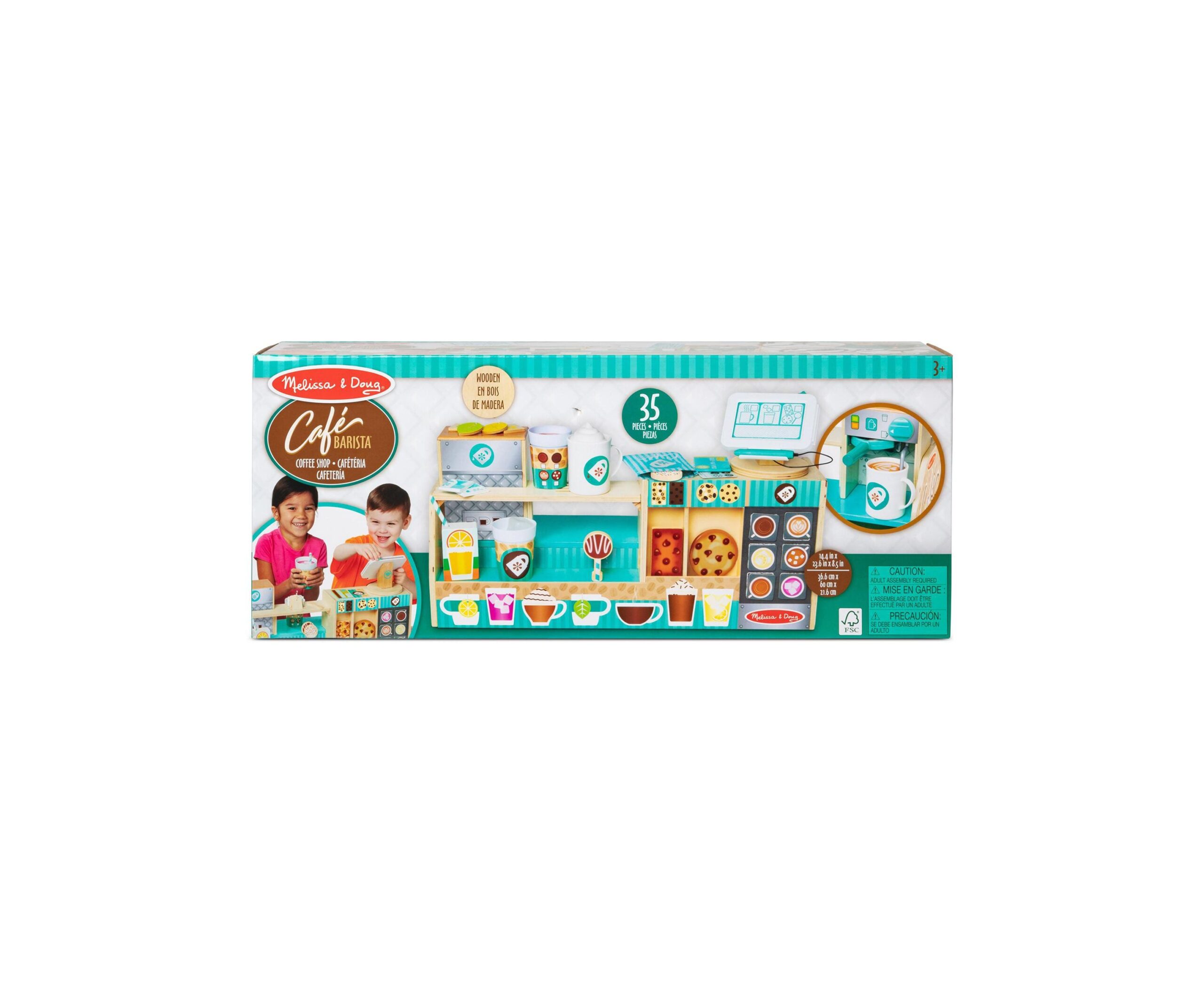 Melissa and Doug 35-Piece Wooden Cafe Barista Coffee Shop Set - Image 2