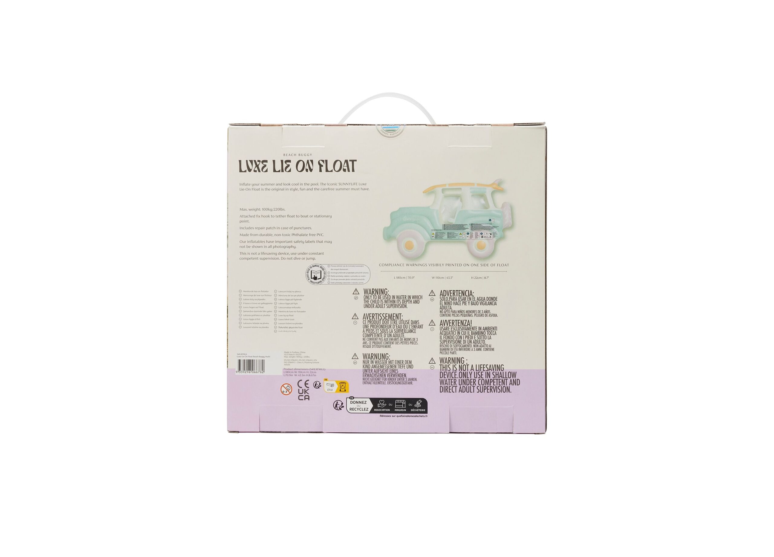 Sunnylife Luxe Lie-On Pool Float - Ultimate Summer Companion - Image 2