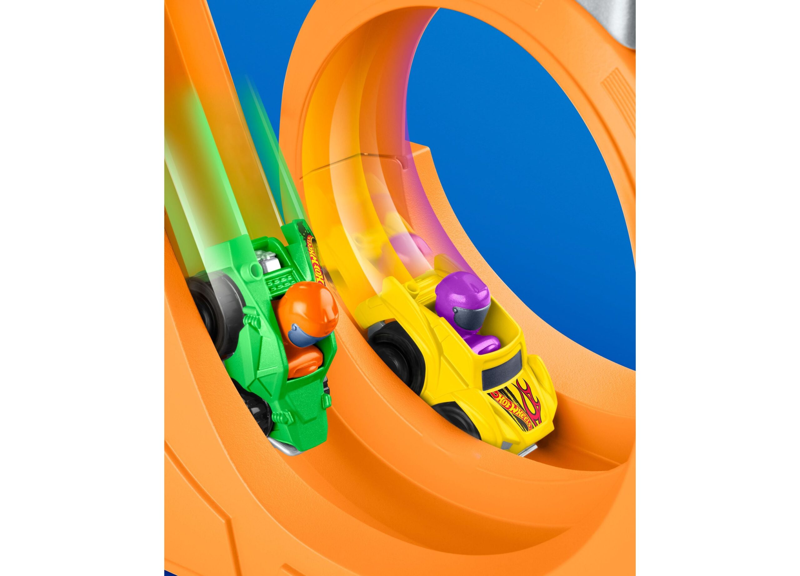 Little People Hot Wheels Spiral Stunt Speedway Toddler Race Track Playset - Image 4
