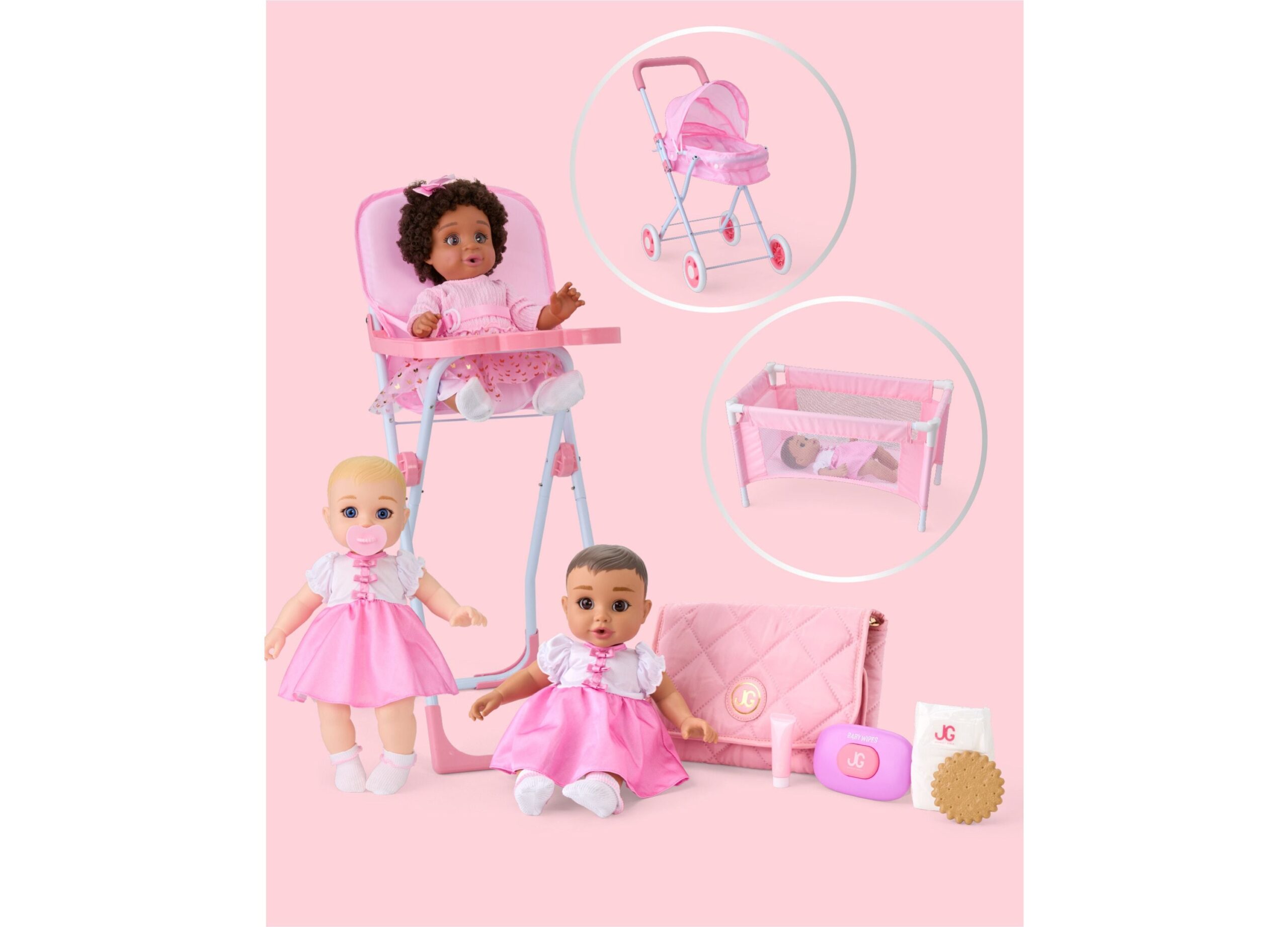 Journey Girls Highchair Playset for 14-inch Dolls - Pastel Pink - Image 3