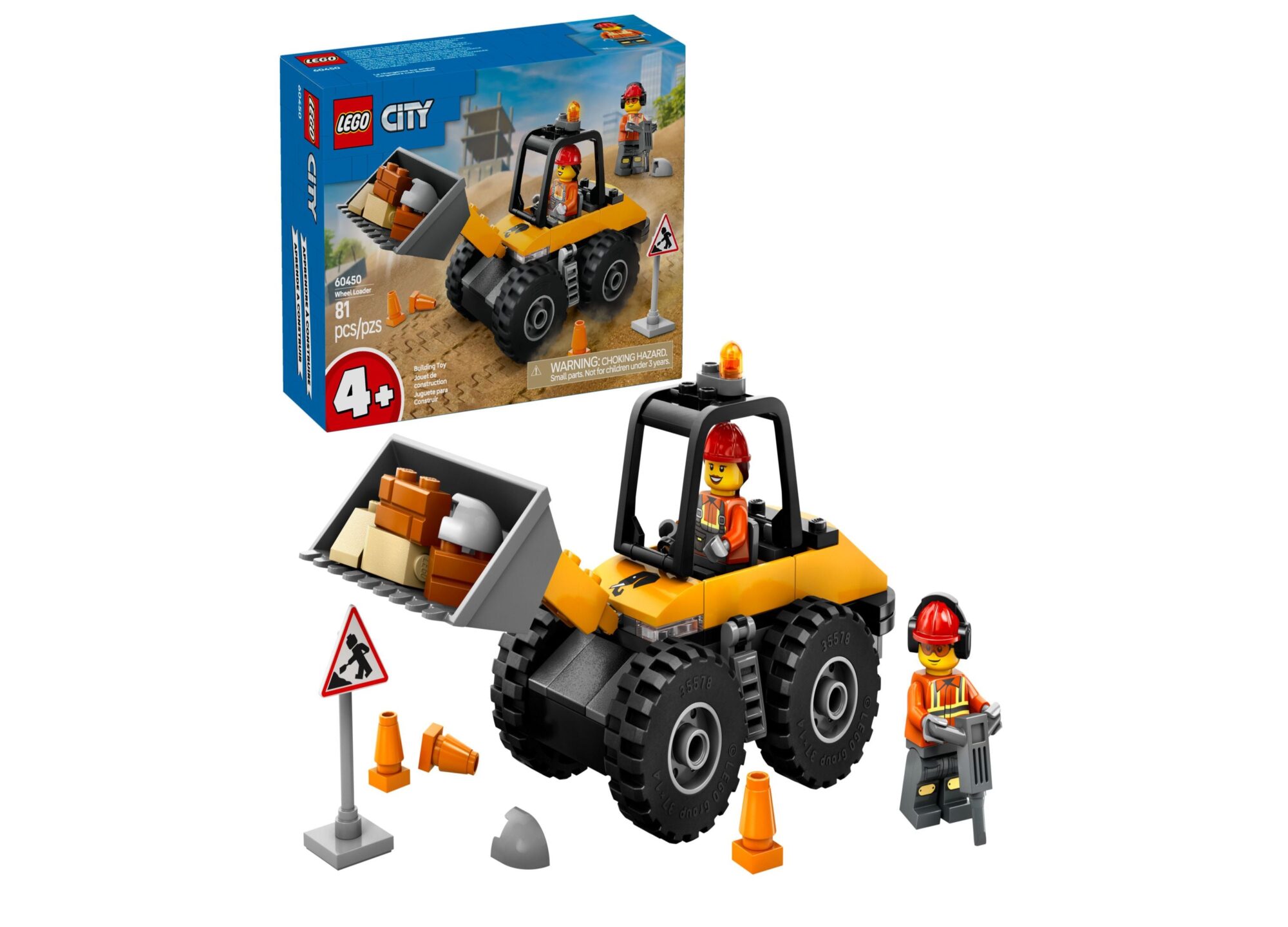 LEGO City Construction Wheel Loader Building Set 60450 - 81 Pieces