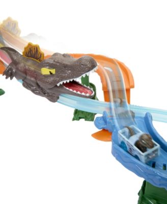 Hot Wheels RacerVerse Jurassic World Crash & Splash Track Set with Die-Cast Dinosaur Toy Car - Image 2