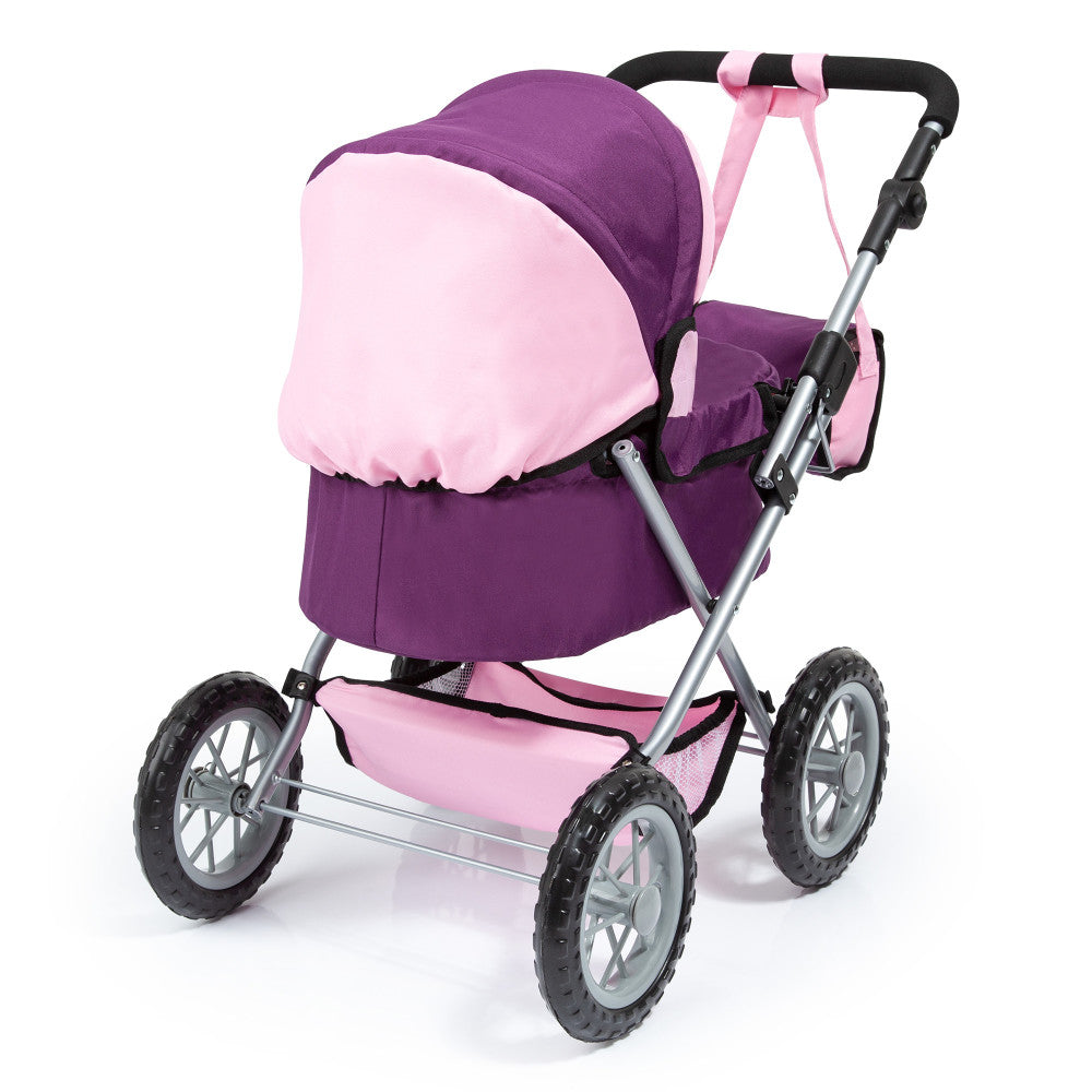 Bayer Design Purple & Pink Trendy Doll Pram with Bag - Image 2