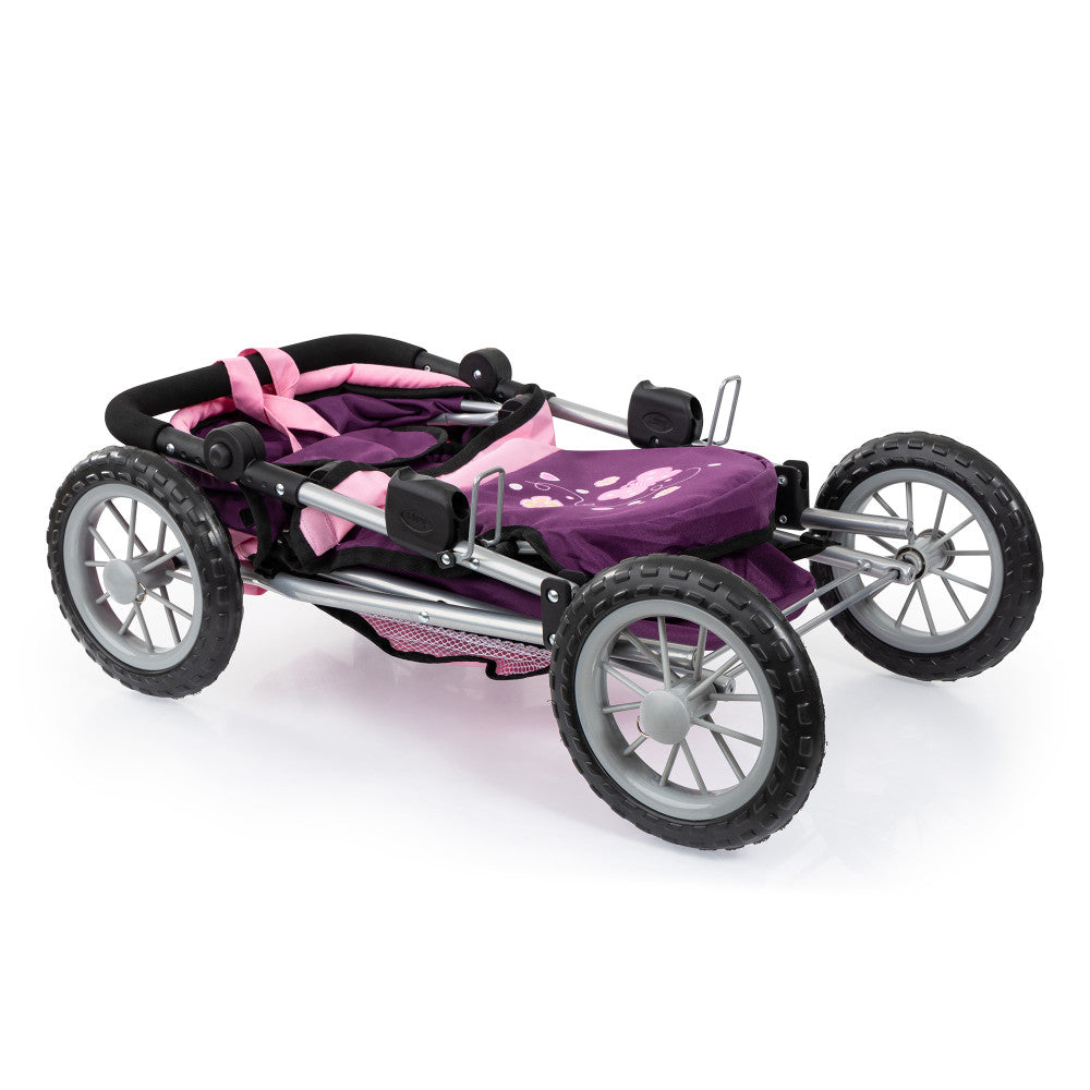 Bayer Design Purple & Pink Trendy Doll Pram with Bag - Image 3