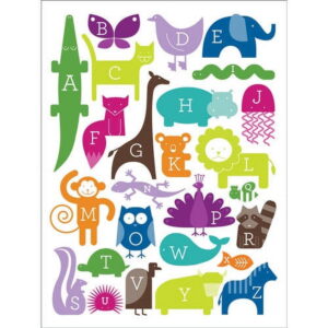 Oopsy Daisy ABC Animalia Rainbow Canvas Wall Art