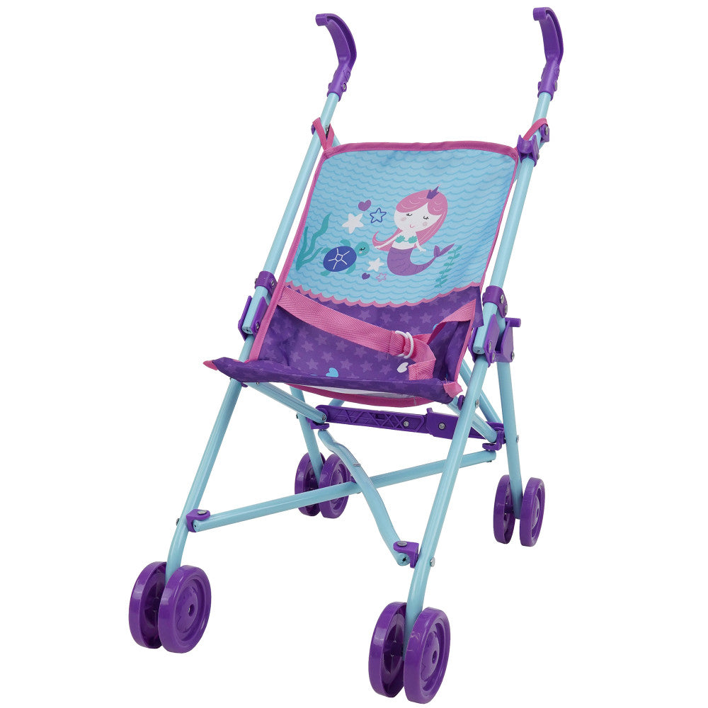 Mermaid Fantasy Doll Umbrella Stroller for Imaginative Play - Image 2