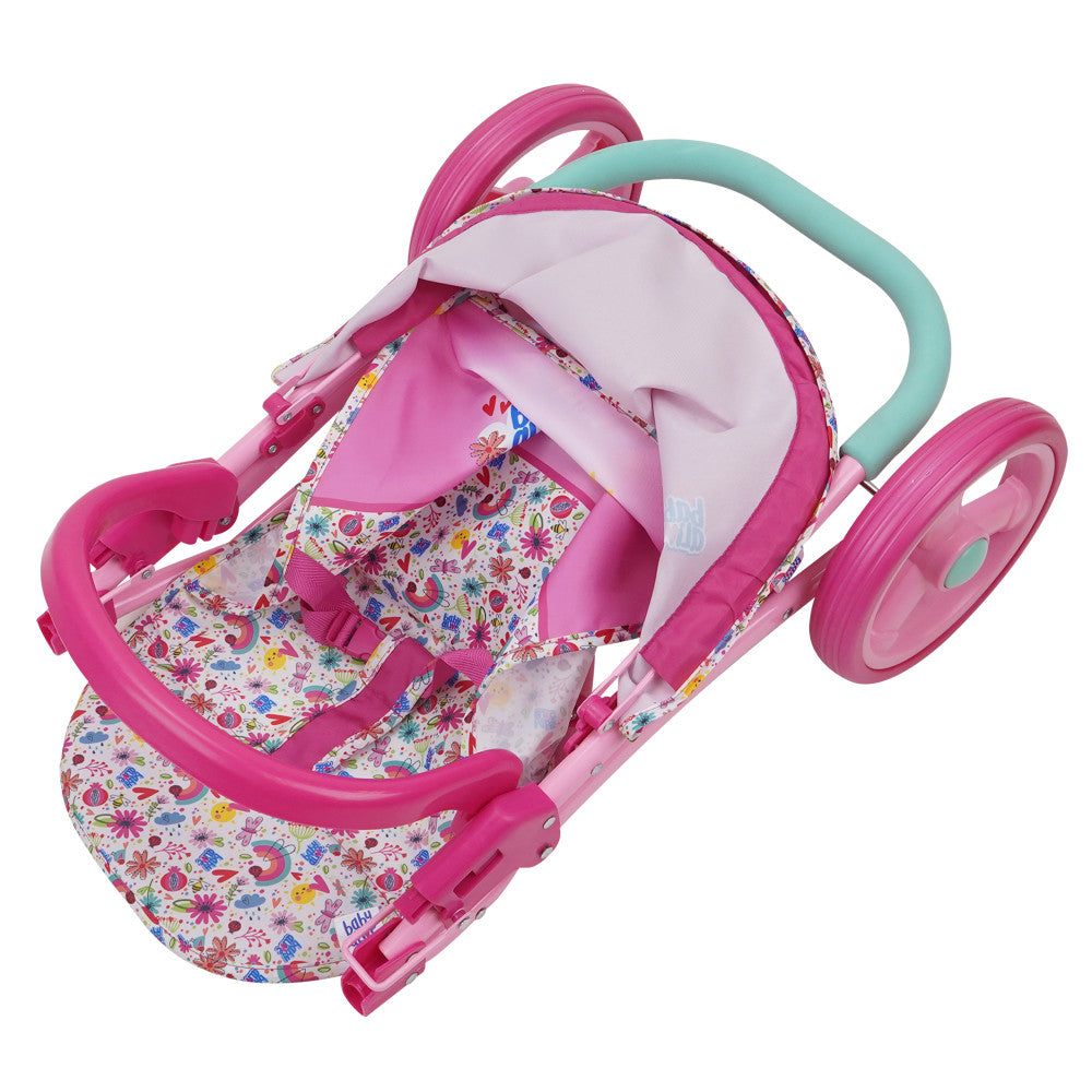 Baby Alive Doll Jogging Stroller - Vibrant Pink & Rainbow Design - Image 3