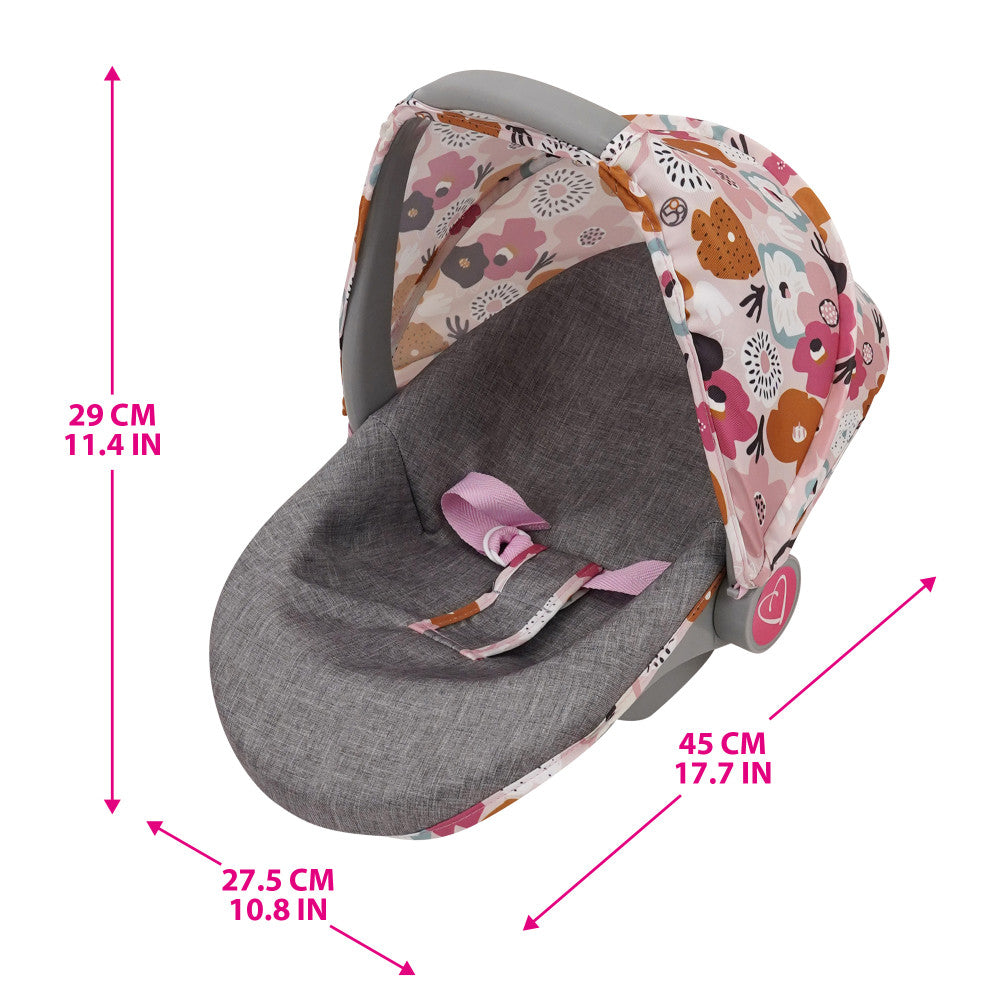 509 Crew Melange Flora 3-in-1 Doll Car Seat - Vibrant Play Accessory for Kids 3+ - Image 2