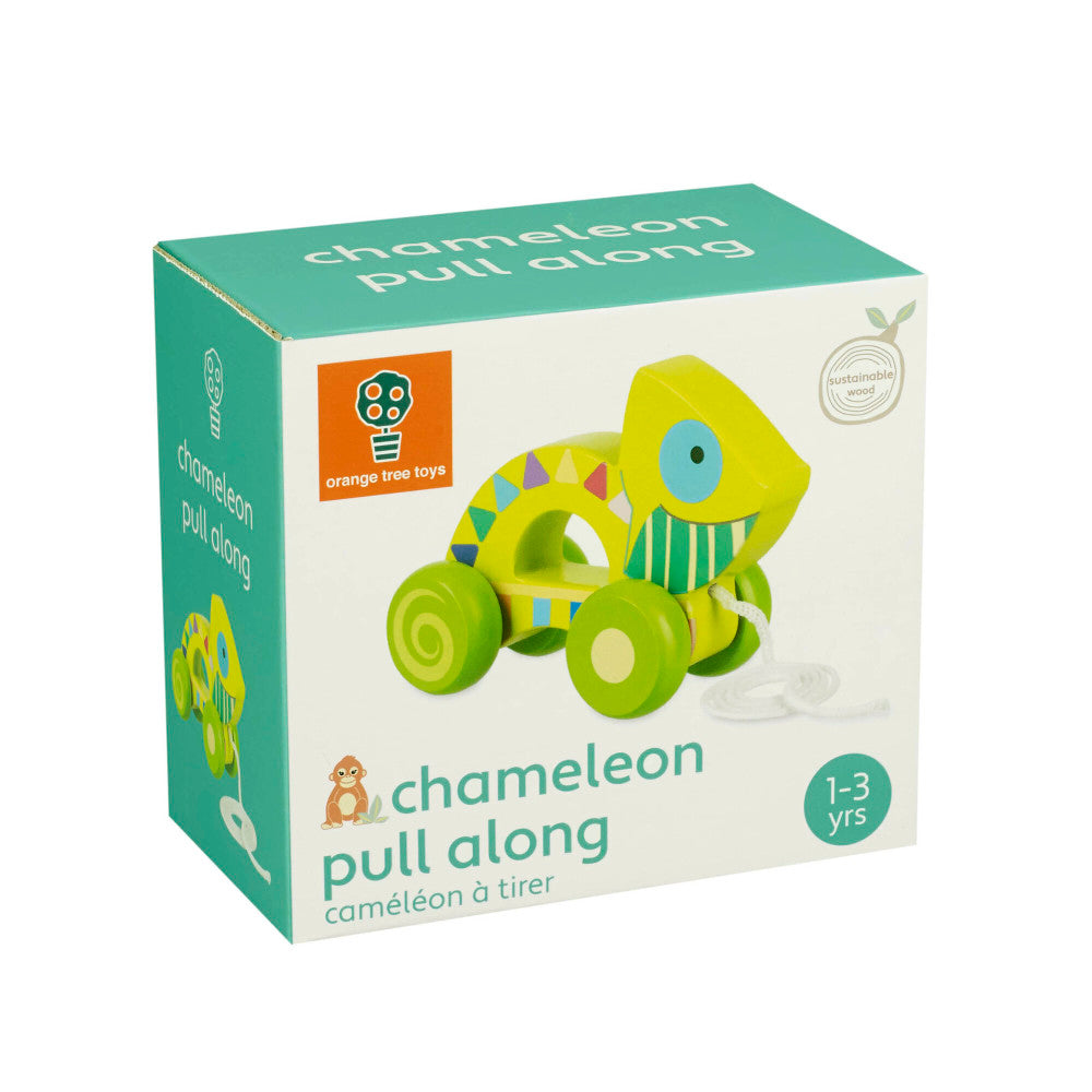 Orange Tree Toys Pull-Along Chameleon - Colorful Wooden Toy for Toddlers - Image 2