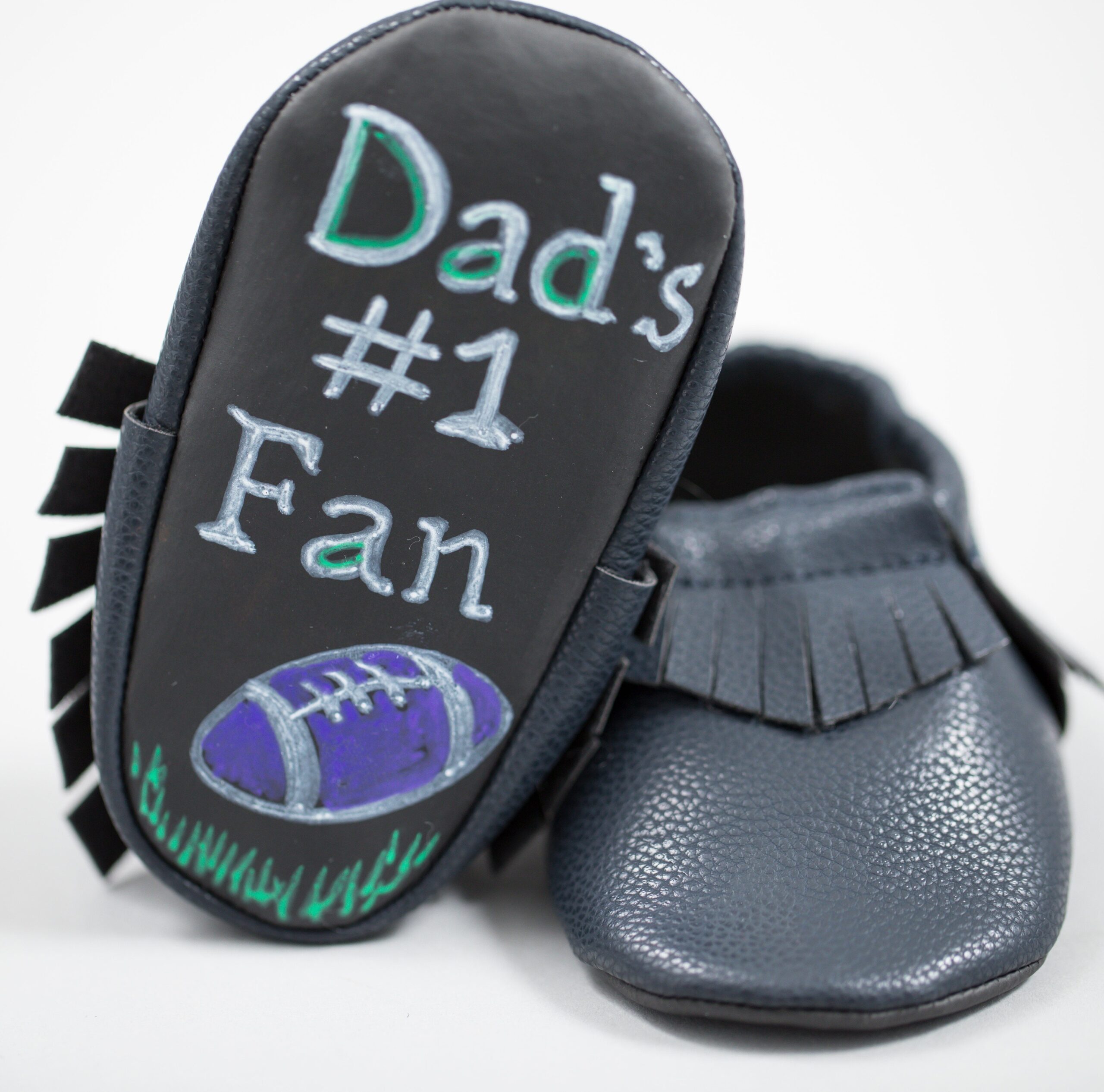 Baby Says Blk Mocs 6-9 mo - Personalizable Infant Footwear