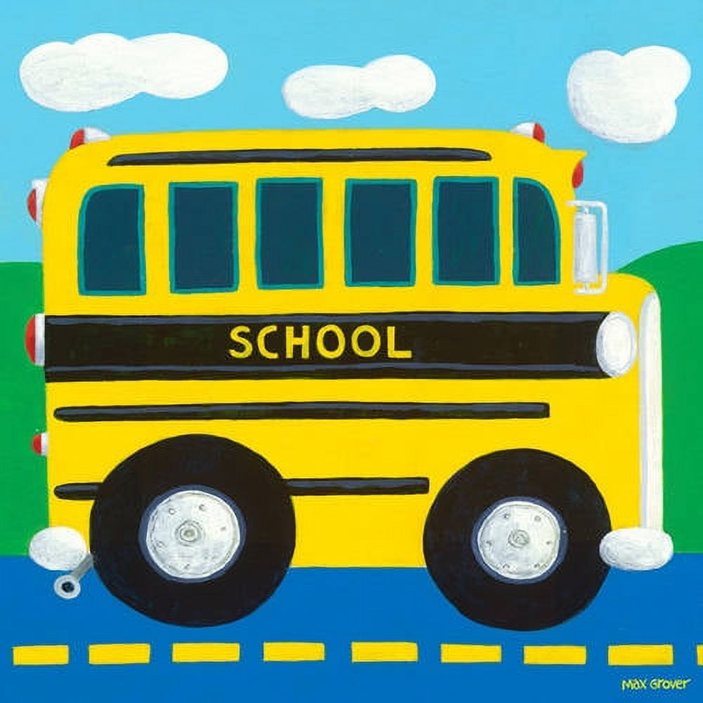 Oopsy Daisys Vibrant School Bus Canvas Art