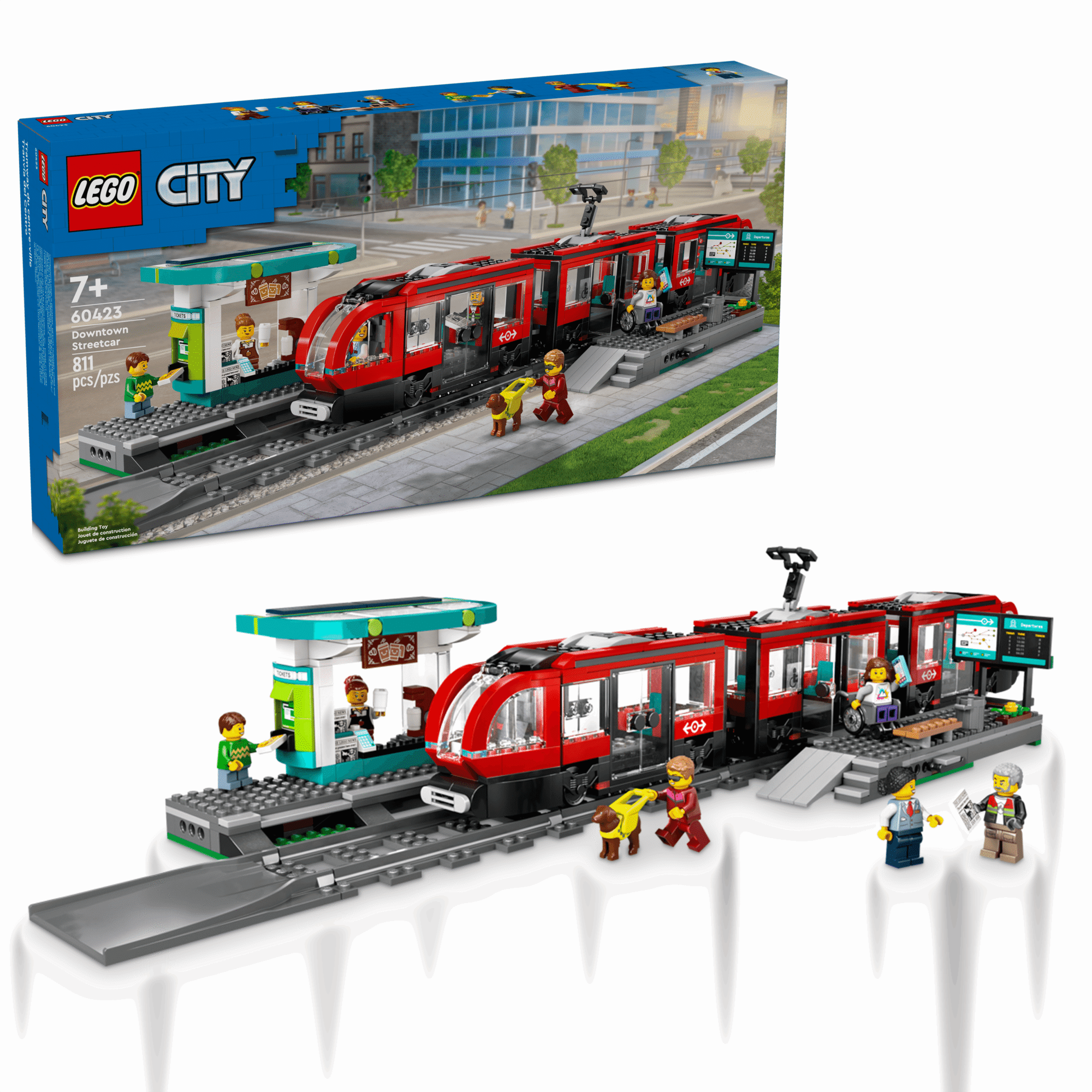 LEGO City 811-Piece Downtown Streetcar and Station Toy Set 60423