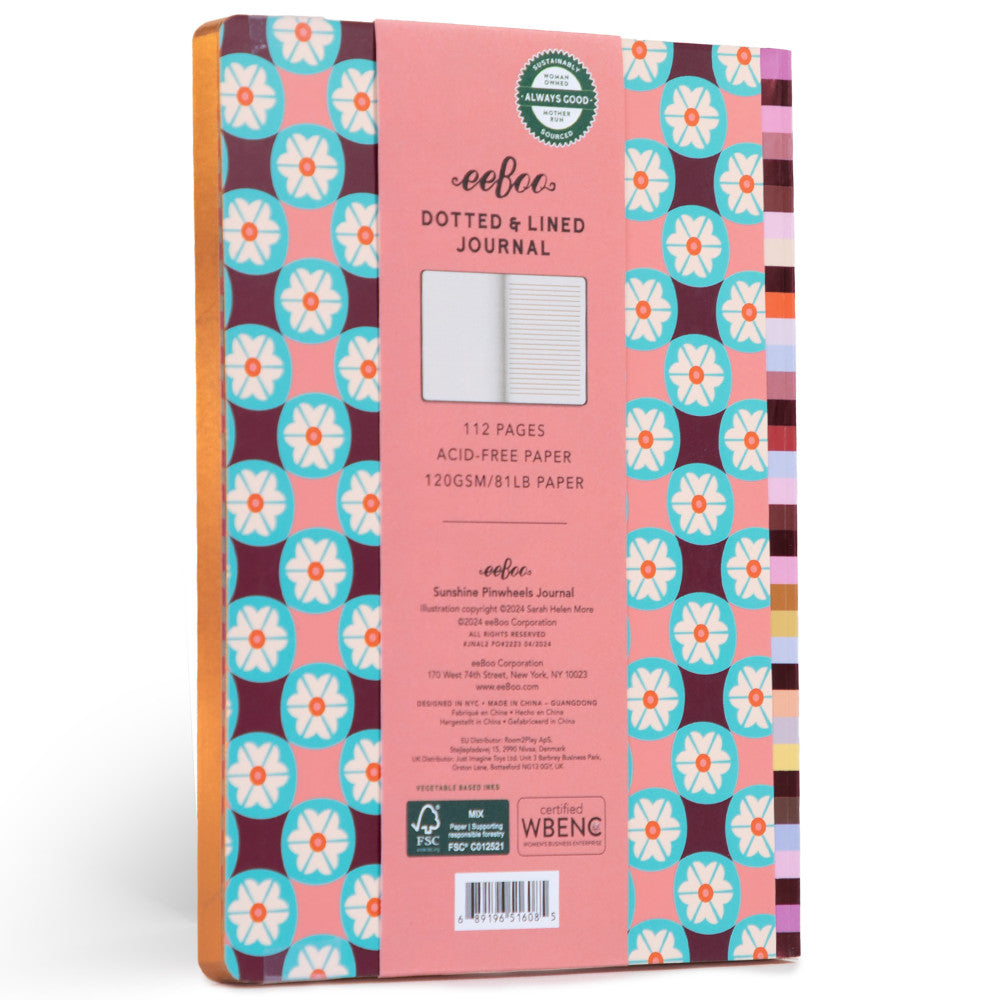eeBoo Piece & Love Sunshine Pinwheels Gilded Journal - Vibrant Art Hardcover Diary - Image 2