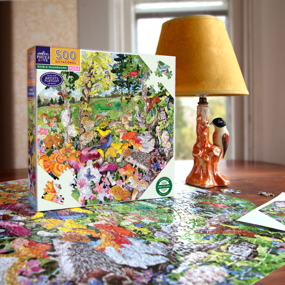 eeBoo Piece & Love Edible Mushrooms 500-Piece Puzzle - Image 4