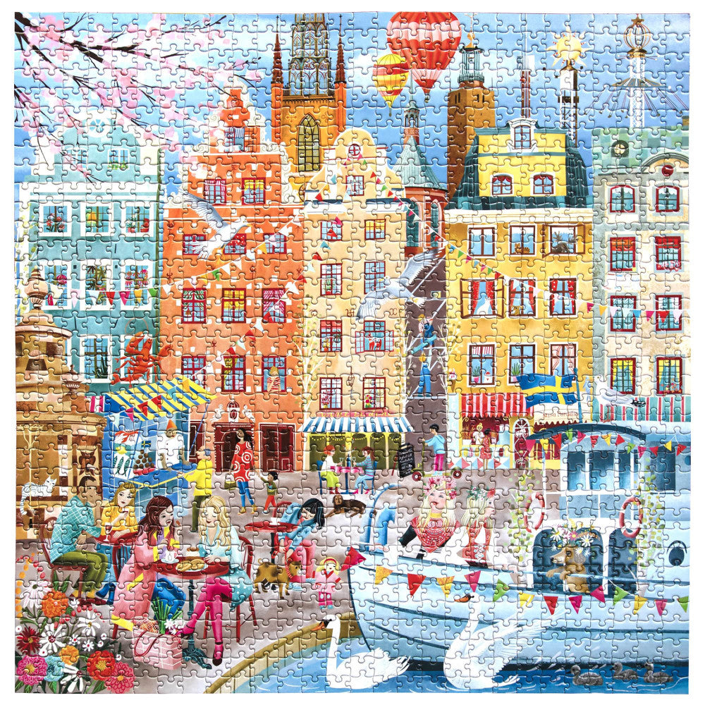 eeBoo Piece & Love Stockholm 1000-Piece Puzzle - Image 3