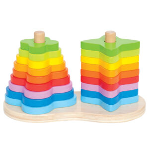 Hape Double Rainbow Stacker ?C Blossom & Star Wooden Toy