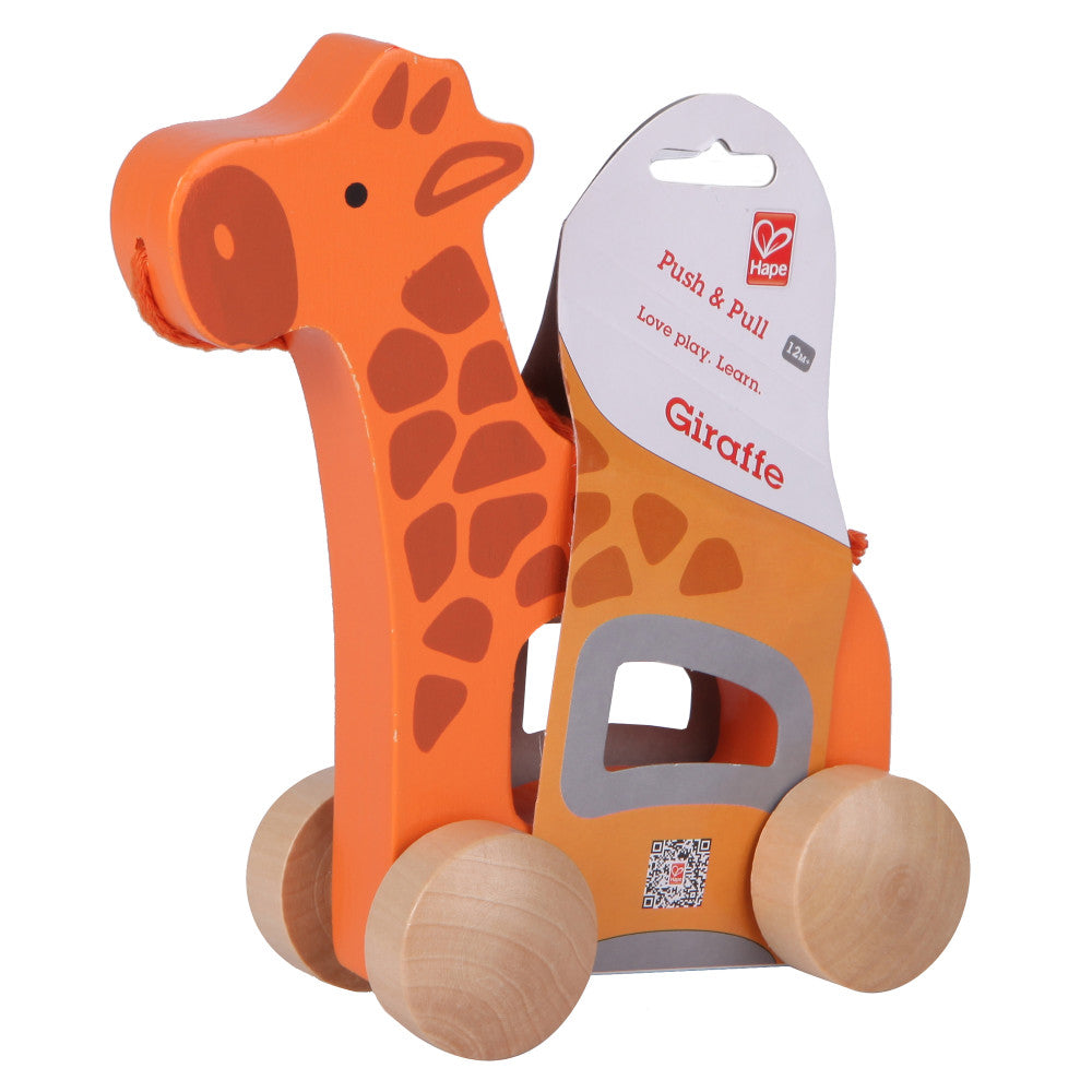 Hape Orange Giraffe Push & Pull - Wooden Toddler Toy - Image 8