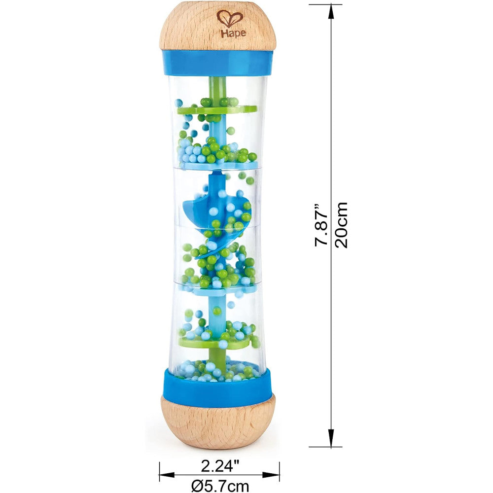 Hape Beaded Raindrops - Blue Wooden Soothing Sounds Toy - Image 4