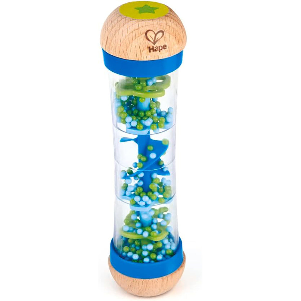Hape Beaded Raindrops - Blue Wooden Soothing Sounds Toy - Image 5