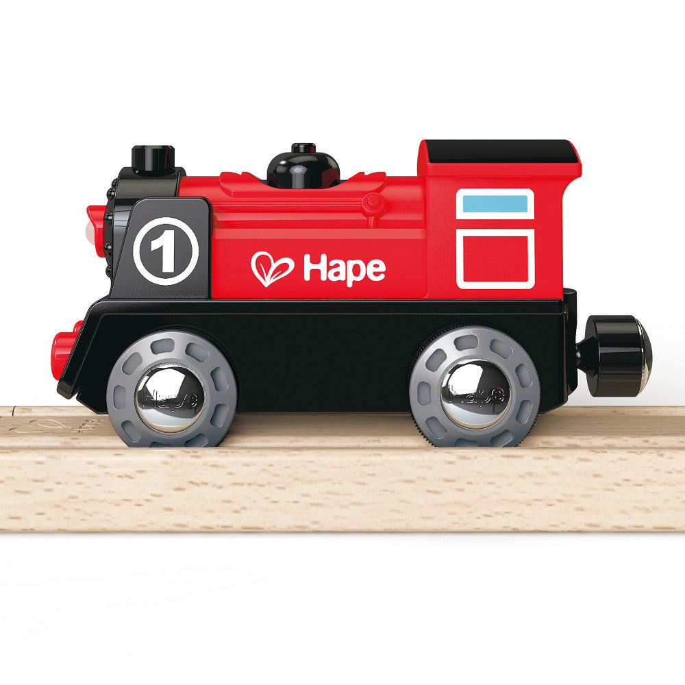 Hape - Battery-Powered Engine No.1 - Wooden Light & Sound Train Toy - Image 2