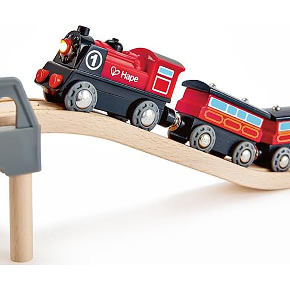 Hape - Battery-Powered Engine No.1 - Wooden Light & Sound Train Toy - Image 4