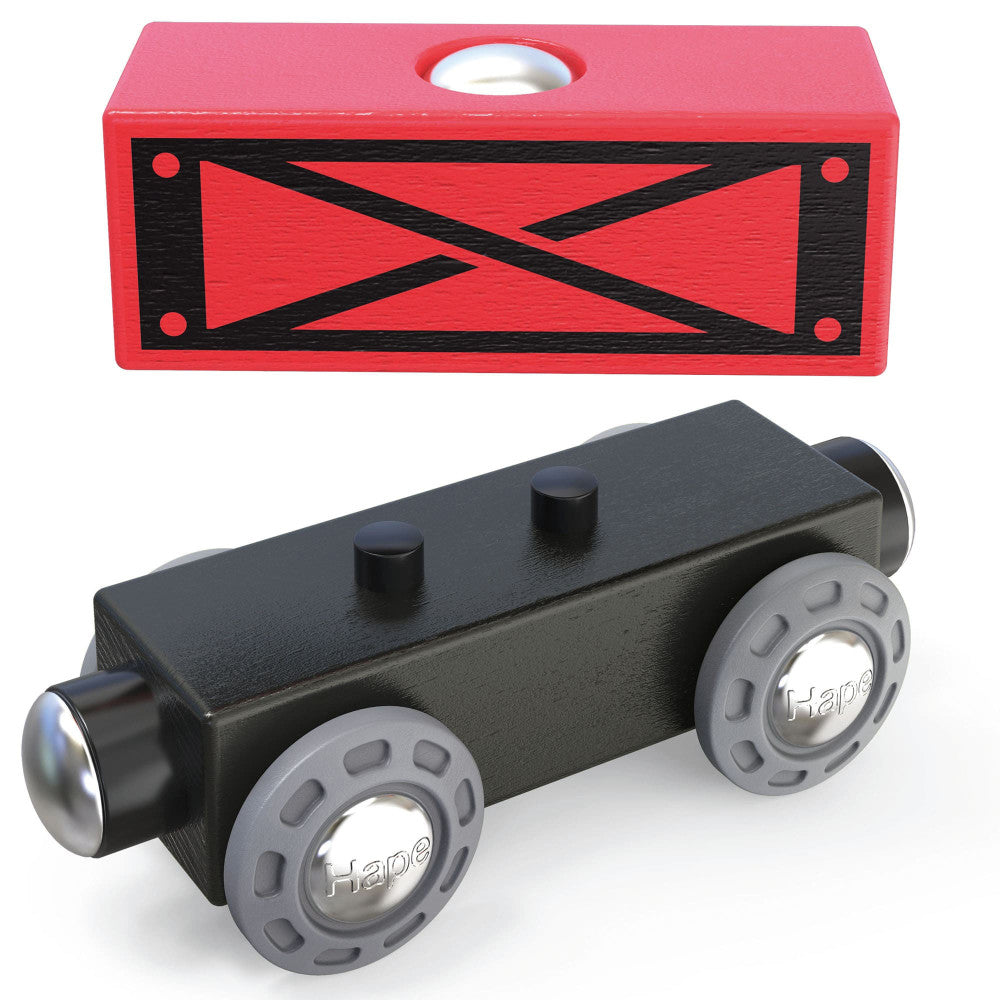 Hape Steam-Era Red & Black 3pc Wooden Freight Train Set - Image 3