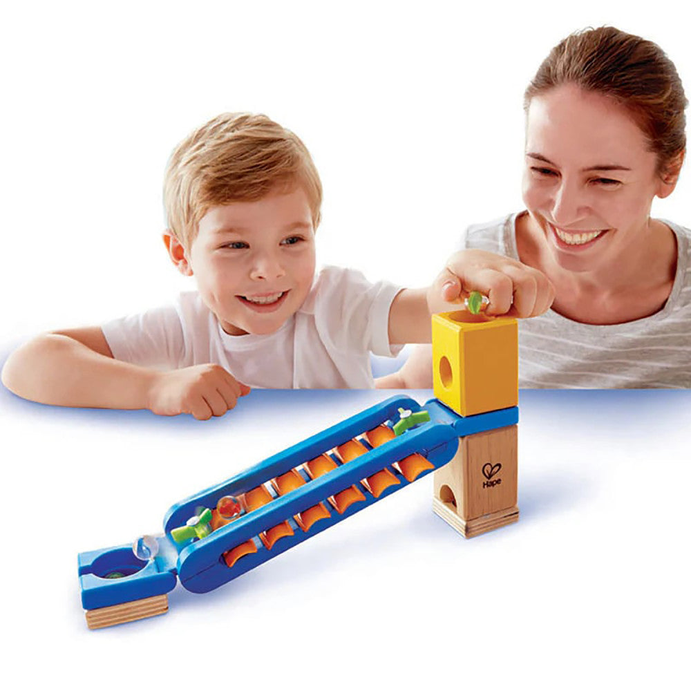 Hape Quadrilla 15-Piece Sonic Playground Marble Run with Xylophone Rail - Image 2