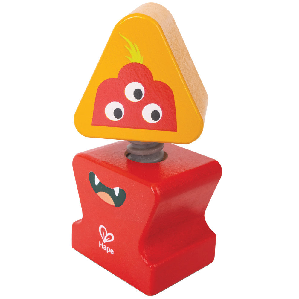 Hape Monster Buddies Wooden Building Blocks Set - 3 Colorful Characters - Image 7