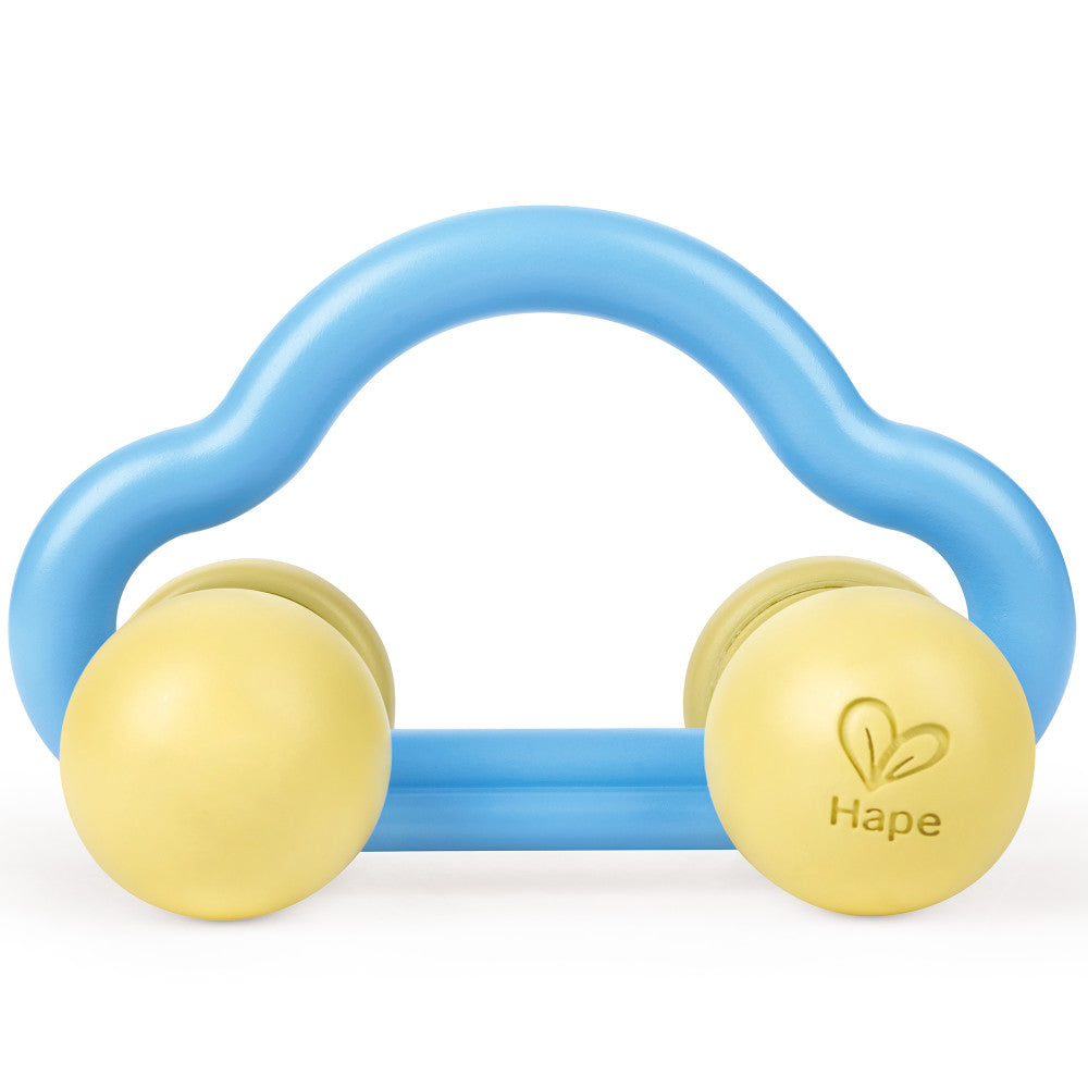 Hape Eco-Friendly Rattle & Roll Toy Car ?C Blue & Yellow - Image 6