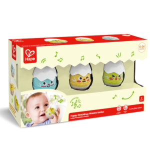 Hape Happy Hatchlings Wobble Rattles ?C 3pc, Emotive Eggs Edition
