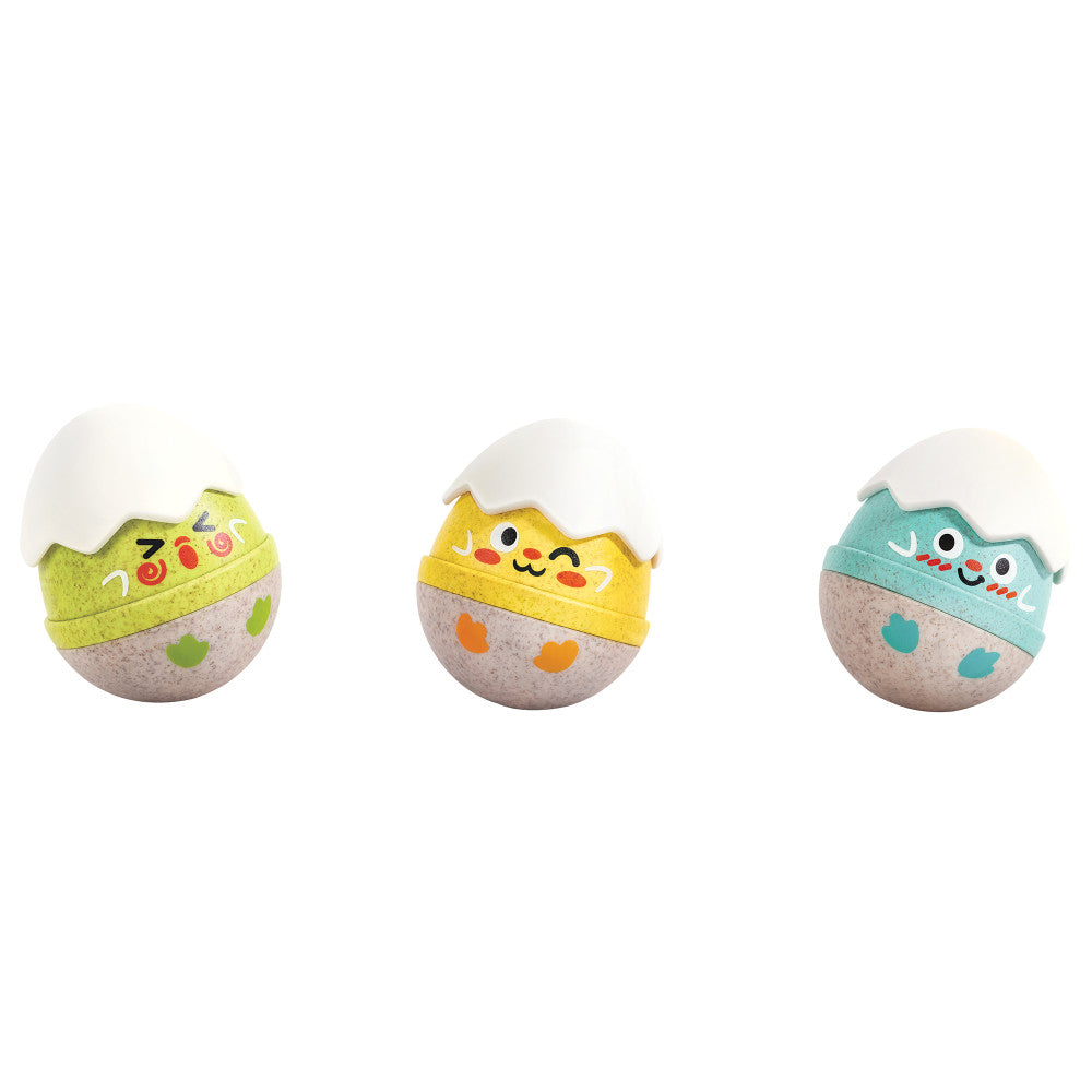 Hape Happy Hatchlings Wobble Rattles ?C 3pc, Emotive Eggs Edition - Image 2