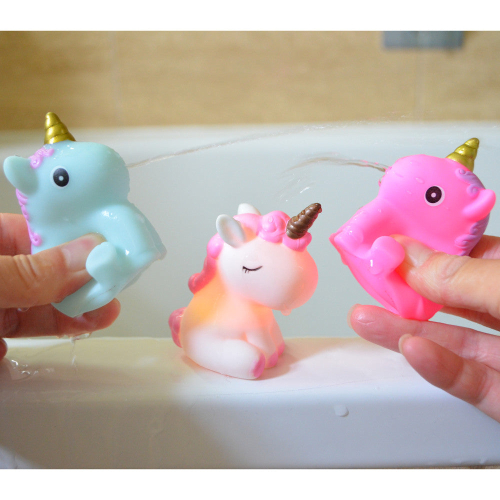 Buddy & Barney Unicorn Bath Time Fun - 3 Piece Light-Up Toy Set - Image 3