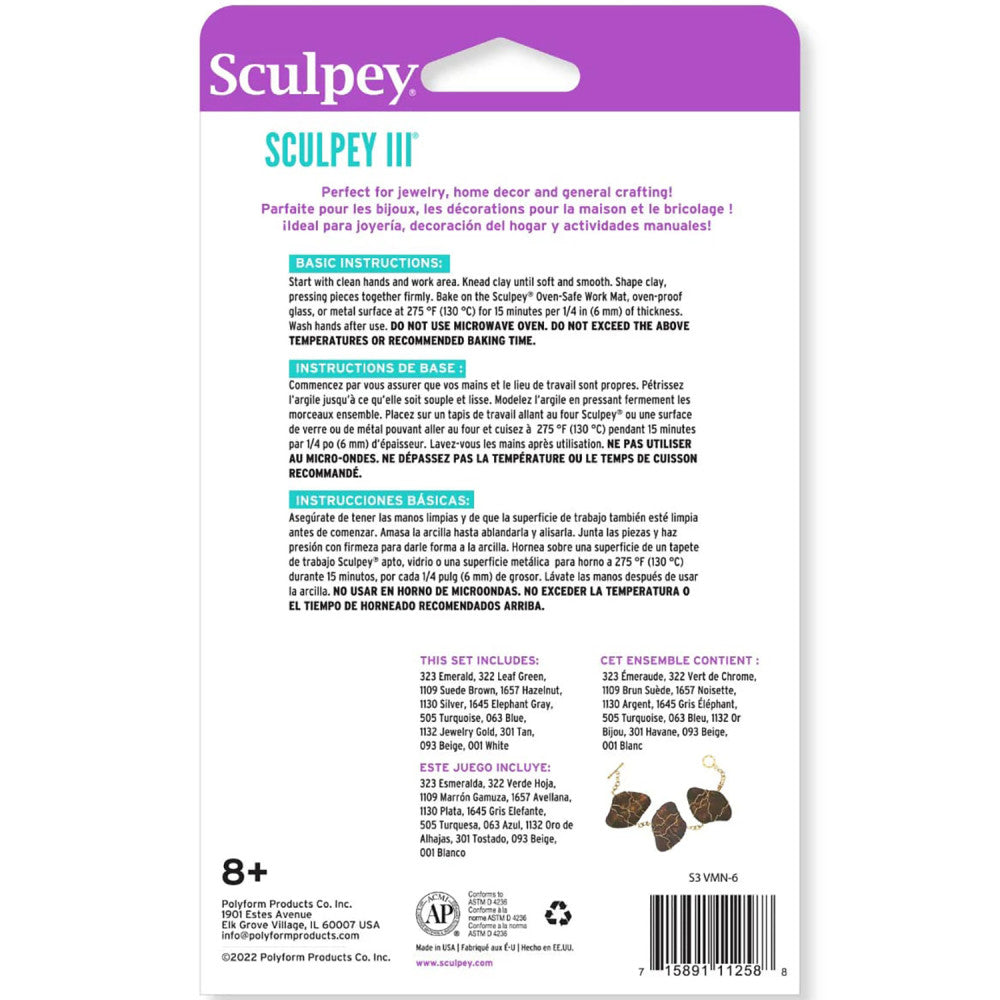 Sculpey III Naturals Polymer Clay Multipack - 12 Colors, 1oz Each - Image 3
