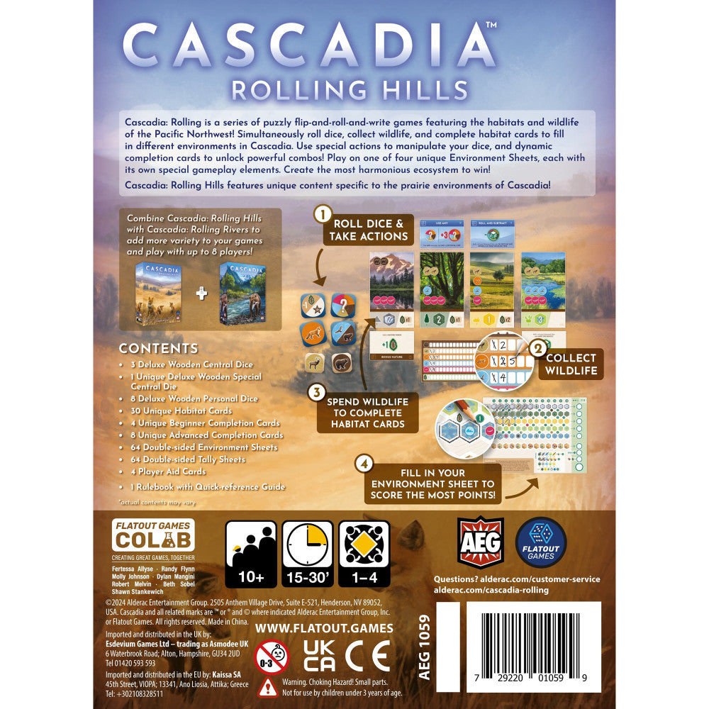 AEG Cascadia: Rolling Hills - Dynamic Flip-Roll-Write Board Game for Families - Image 2
