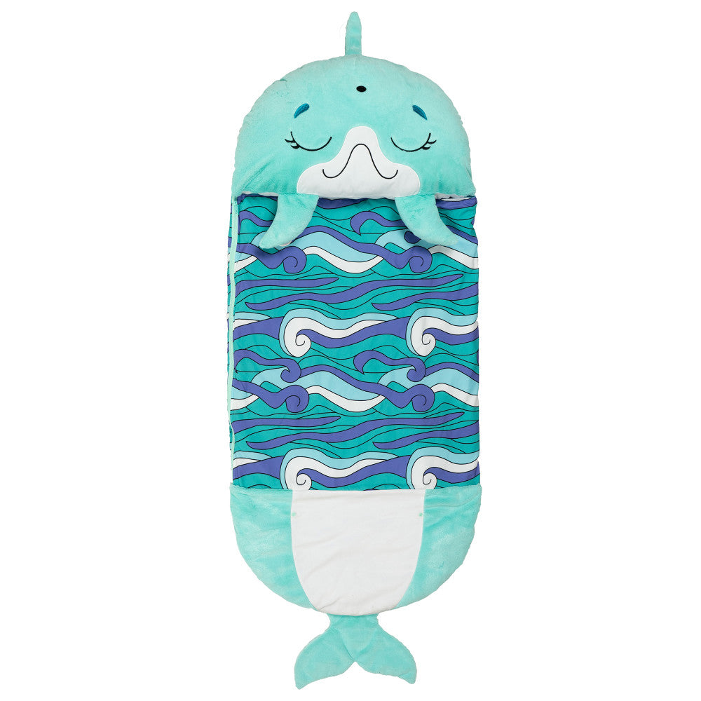Happy Nappers Dolphin Disco 54 inch Plush Pillow & Sleepy Sack - Medium