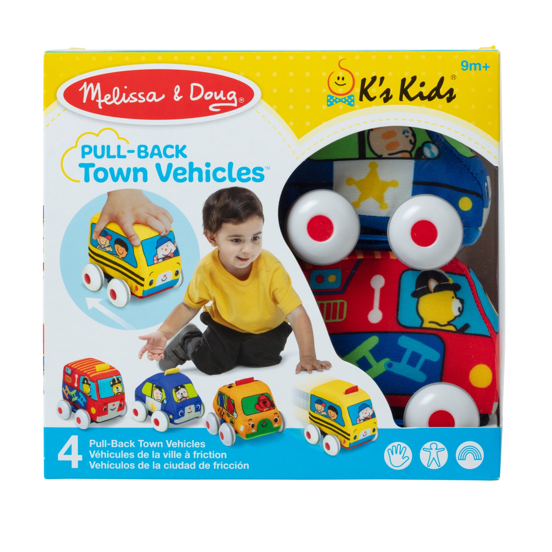 Melissa & Doug K's Kids Pull-Back Vehicle Set ???? Soft Baby Toy