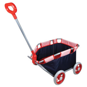 Lissi Doll Pull Cart - Navy & Red - Foldable Design for Kids Ages 2+