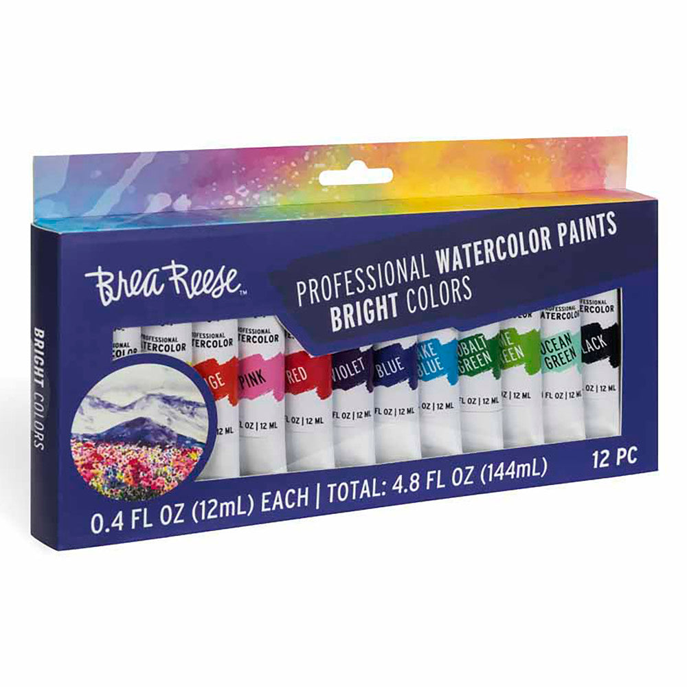 Brea Reese Professional Watercolor Brights Set - 12 Vibrant Color Tubes - Image 4