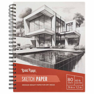 Brea Reese Spiral-Bound Sketch Pad, 80 Sheets 9x12 Inch, 60 lb Acid-Free Paper