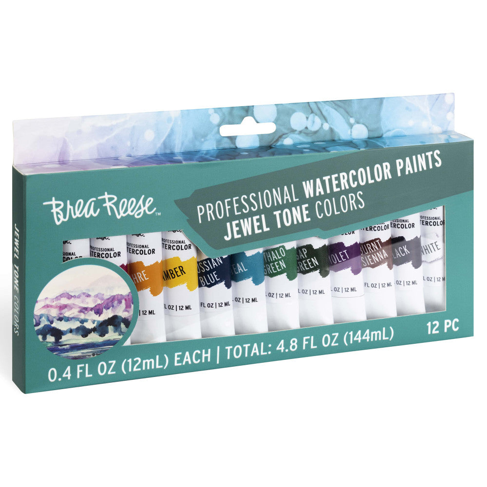 Brea Reese Professional Watercolor Set - Jewel Tones, 12 Vibrant Tubes - Image 3